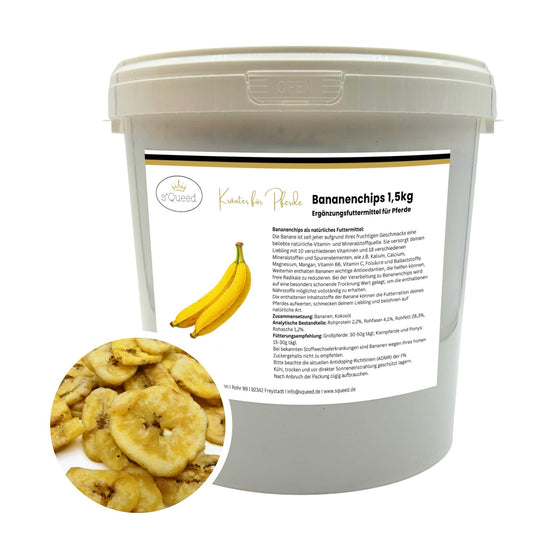Bananen Chips, getrocknete Bananenscheiben ungesüßt für Pferde