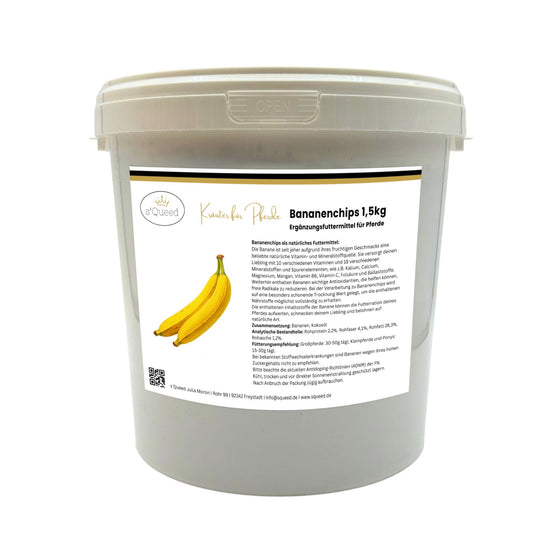 Bananen Chips, getrocknete Bananenscheiben ungesüßt für Pferde