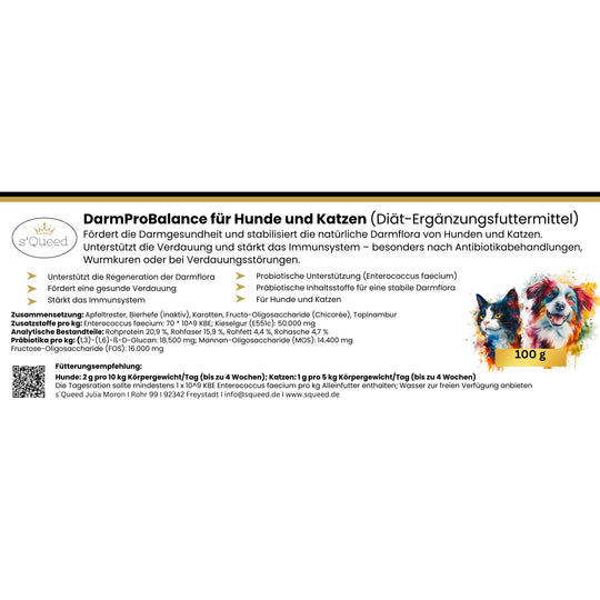 Darmpulver Hund - Durchfall Hund - Verdauungsprobleme Hund - Darmflora stabilisieren Hund