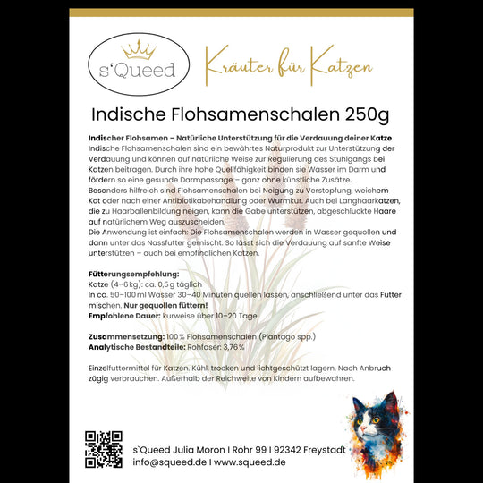 Flohsamenschalen Katze