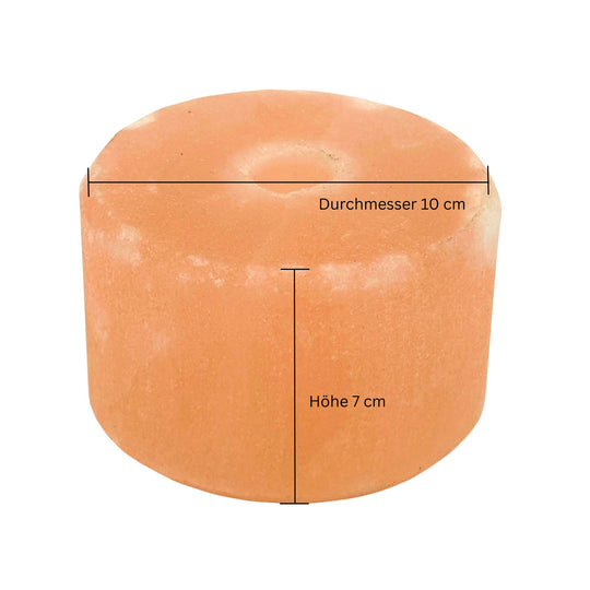 Himalaya-Leckstein Set: Halterung aus Birkenholz und 2 Himalaya Salzlecksteinen