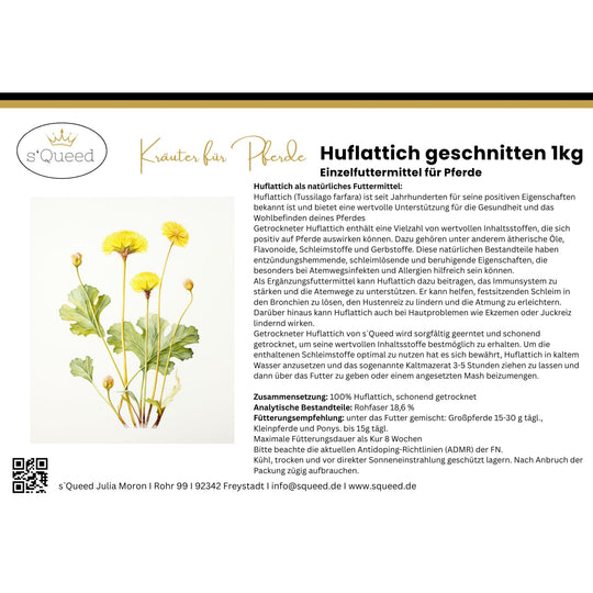 Huflattich für Pferde - Hustenkräuter für Pferde - Schleimlöser Pferd