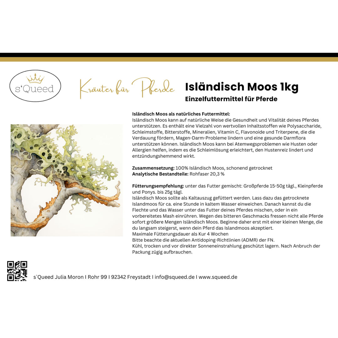 Isländisch Moos Pferd - Hustenkräuter für Pferde - Magenkräuter Pferd
