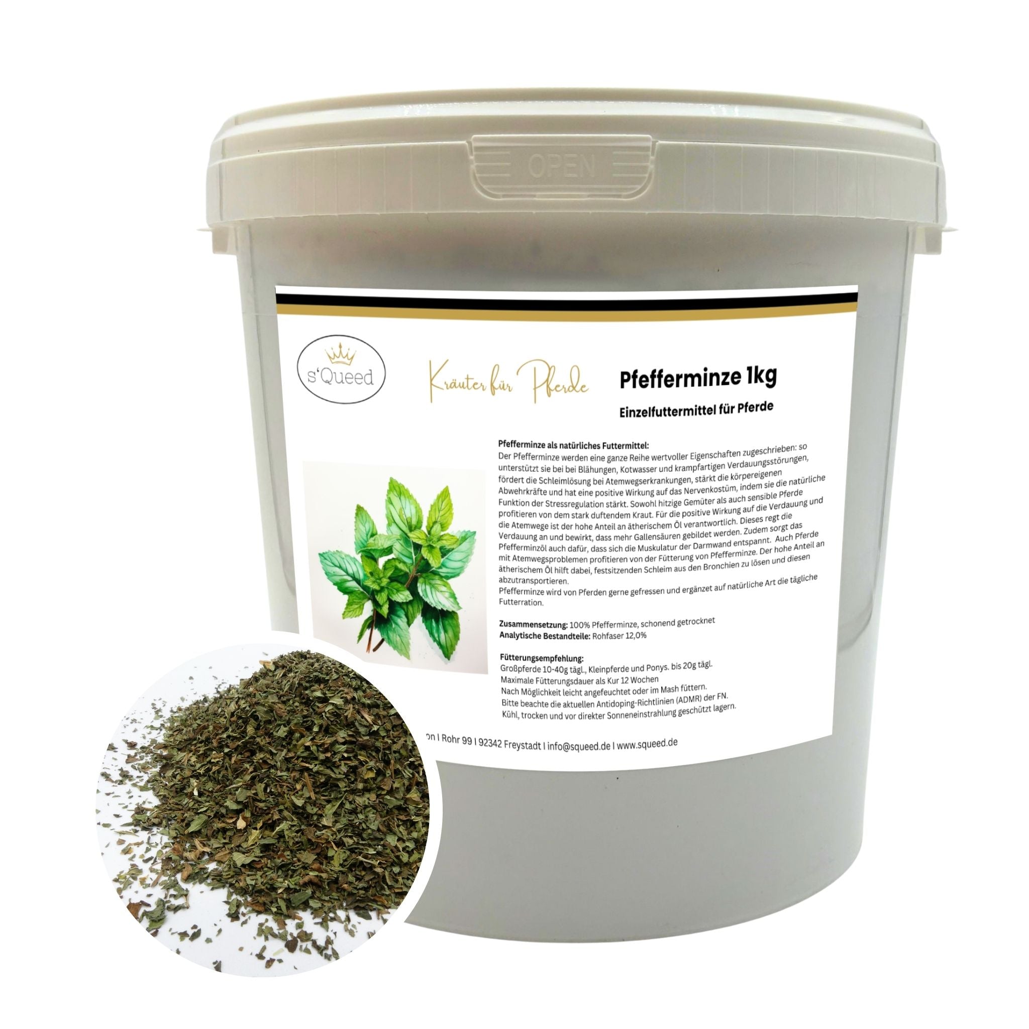 Pfefferminze Pferd - Hustenkräuter, Darmkräuter und Nervenkräuter für Pferde