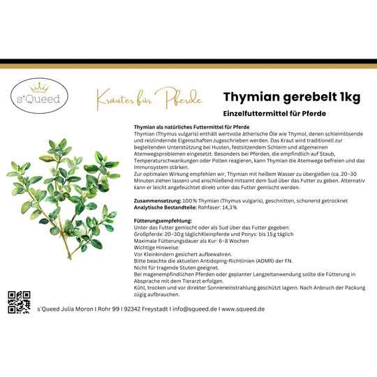 Hustenkräuter für Pferde - Thymian Pferd