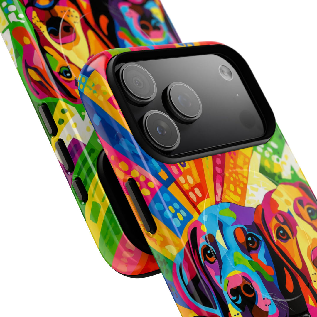 Labrador Pop Art Handyhülle – MagSafe®-kompatible Schutzhülle für iPhone