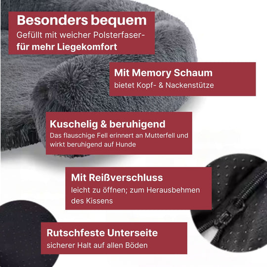 Katzenbett "Balu" kuschelig weiche & waschbare Auflage – mit hohem Rand für Bett & Sofa