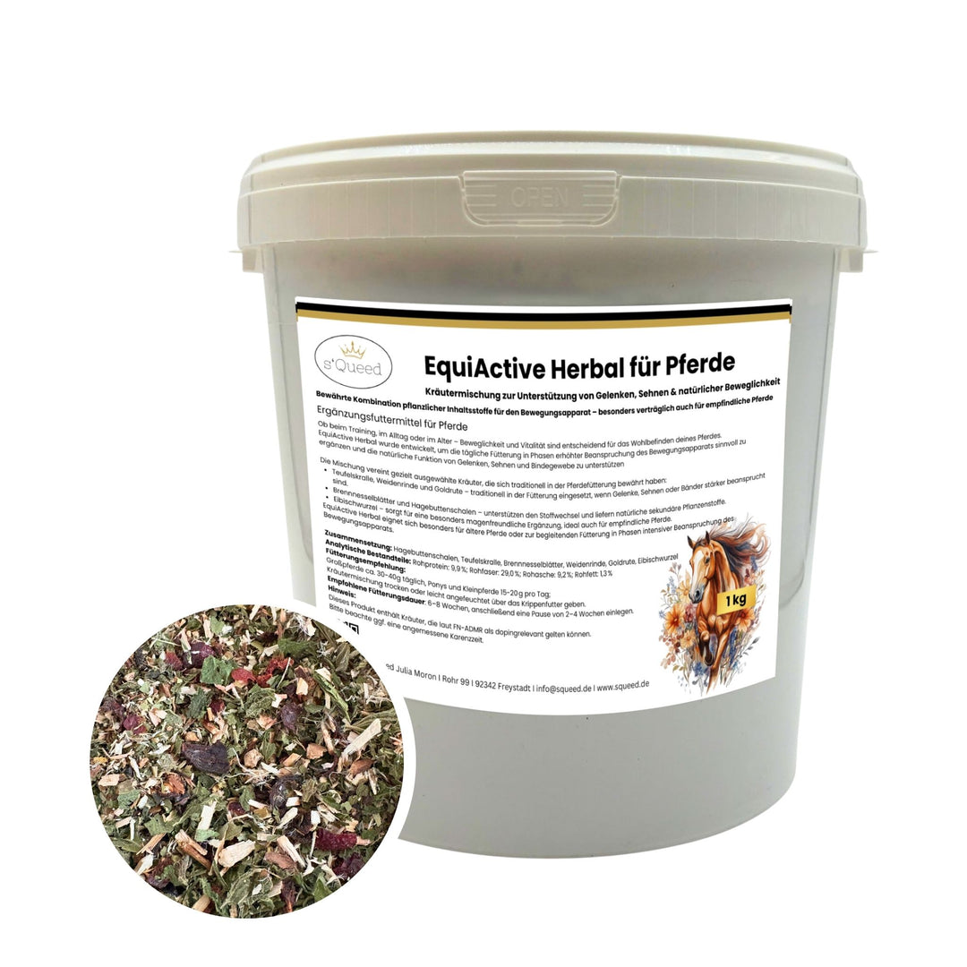 EquiActive MSM & Glucosamin 1000ml + EquiActive Herbal 1kg+ 500g Hagebutten für Pferde Set für den Bewegungsapparat