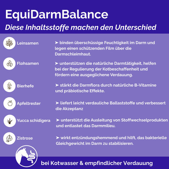 Zusatzfutter bei Kotwasser Pferd und Durchfall Pferd