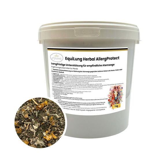 EquiLung Herbal AllergProtect – Kräutermischung für Pferde zur Langzeitfütterung bei empfindlichen Atemwegen durch Staub, Pollen & Umweltreizen