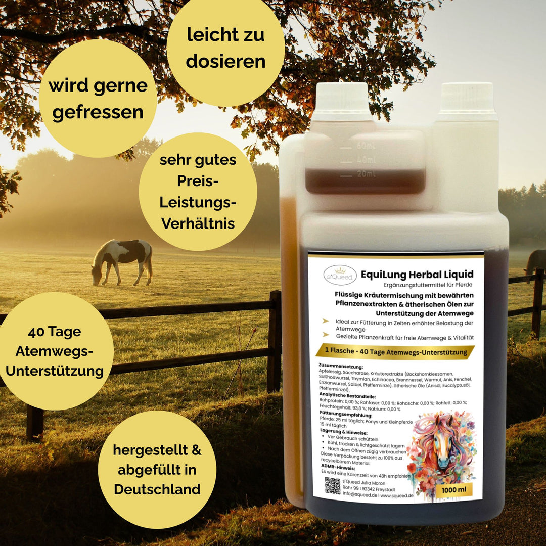 EquiLung Herbal Liquid – Hustenkräuter für Pferde - Schleimlöser Pferd