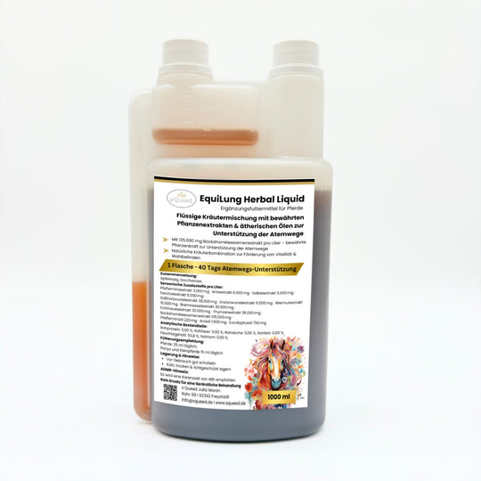 Vorteilspaket 3 × EquiLung Herbal Liquid – Flüssiges Ergänzungsfuttermittel für Pferde bei beanspruchten Atemwegen