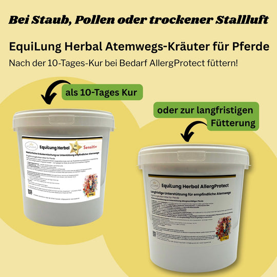 EquiLung Herbal „Sensitiv“ – Hustenkräuter für Pferde zur Unterstützung empfindlicher Atemwege (10 Tage Fütterung)