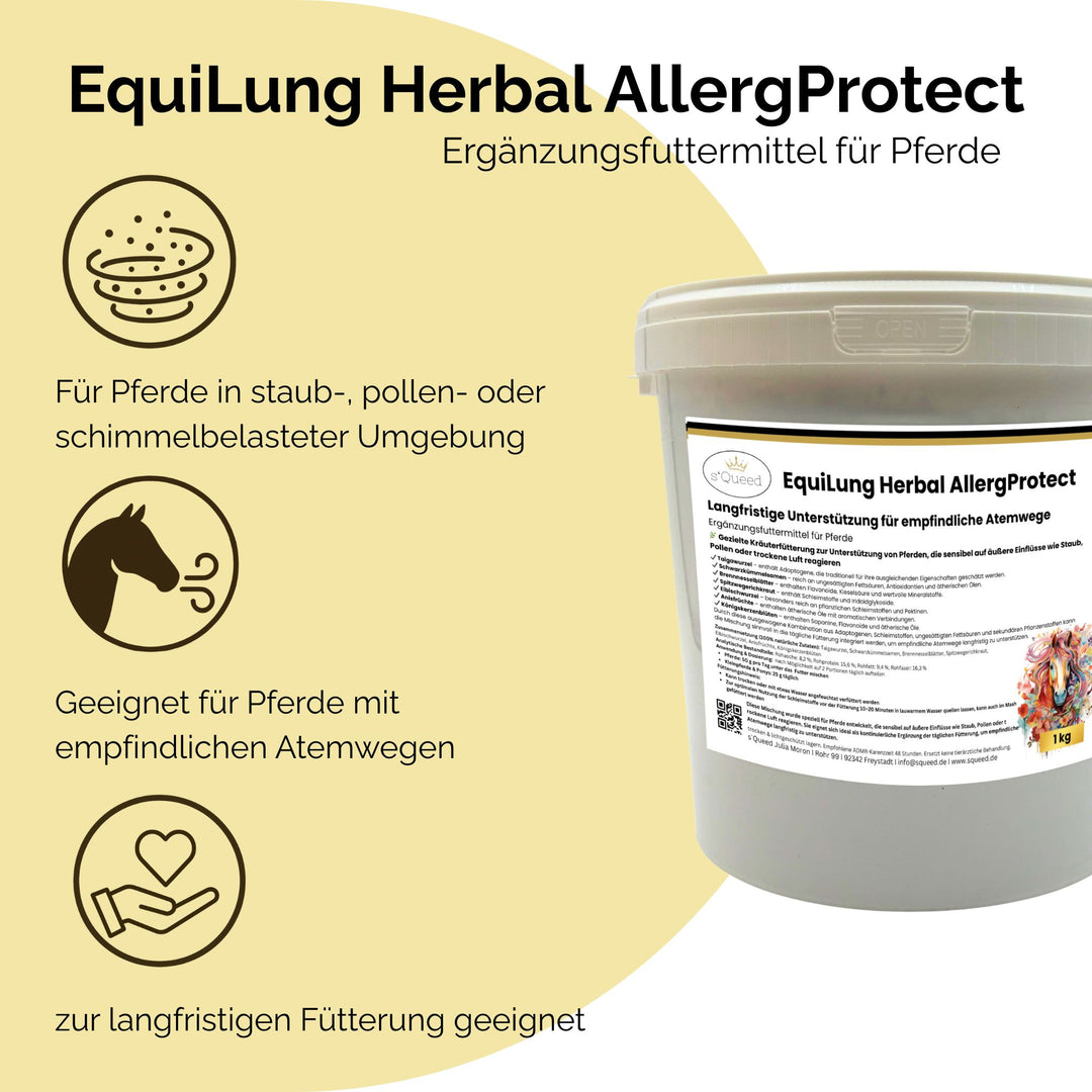 EquiLung Herbal AllergProtect – Hustenkräuter für Pferde zur Langzeitfütterung