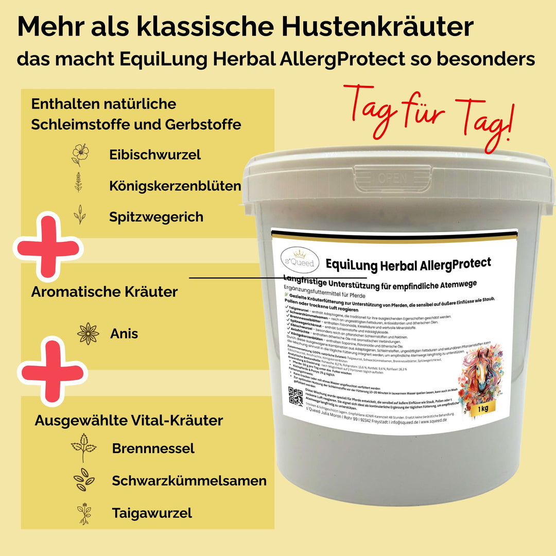 EquiLung Herbal AllergProtect – Hustenkräuter für Pferde zur Langzeitfütterung