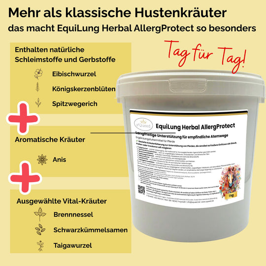 EquiLung Herbal AllergProtect – Hustenkräuter für Pferde zur Langzeitfütterung