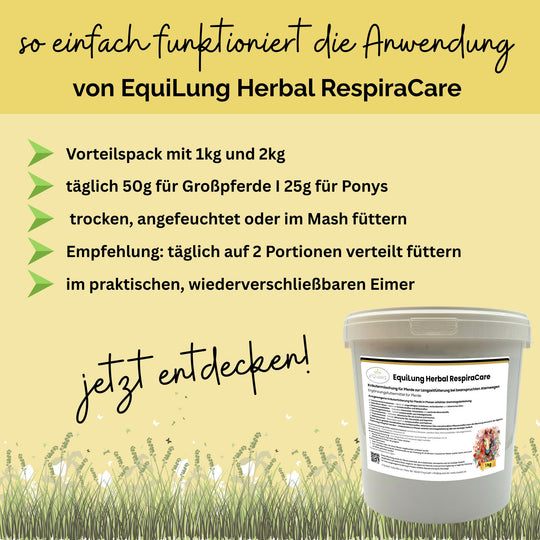 EquiLung Herbal RespiraCare – Kräutermischung für Pferde zur Langzeitfütterung bei beanspruchten Atemwegen