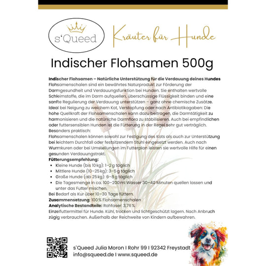 Indischer Flohsamen für Hunde 500g