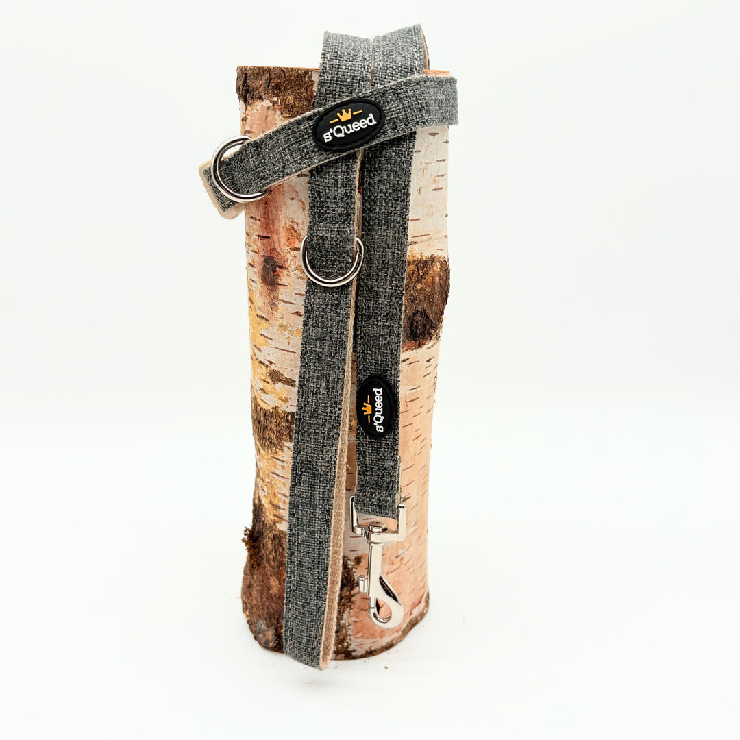 Hundehalsband-Set "Hempy" - Halsband + Leine + gravierte Hundemarke