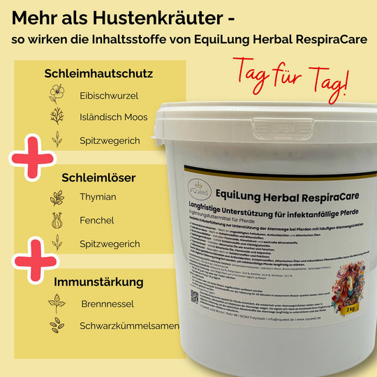 EquiLung Herbal RespiraCare Hustenkräuter für Pferde zur Langzeitfütterung