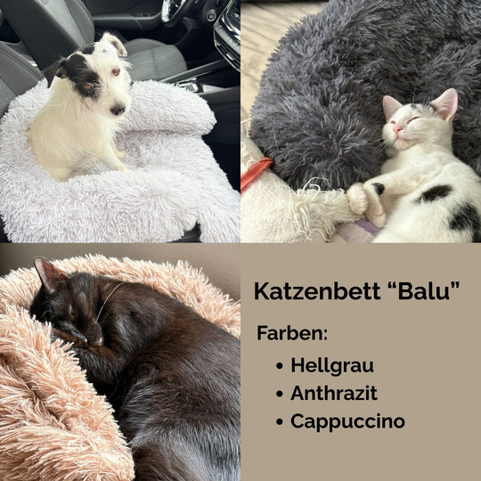 Katzenbett "Balu" kuschelig weiche & waschbare Auflage – mit hohem Rand für Bett & Sofa