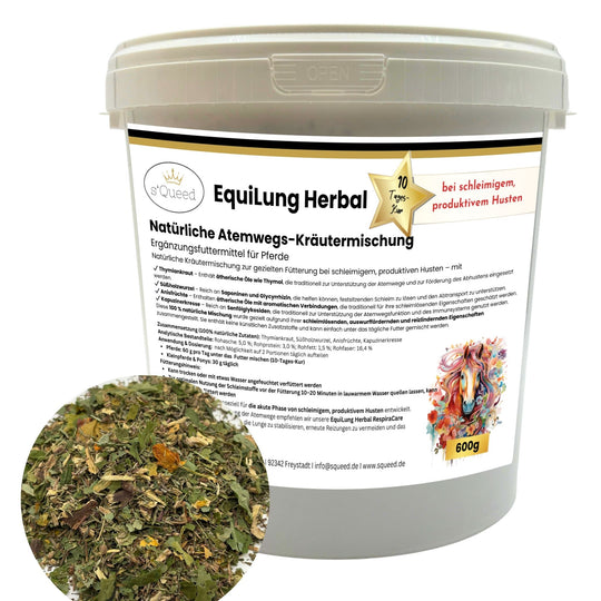 EquiLung Herbal Hustenkräuter für Pferde bei produktivem, schleimigen Husten