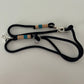 Wunderschönes Set Halsband und Leine, tiefseeblau, aqua, sand, Halsumfang 45 cm, Einzelstück
