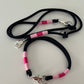 Wunderschönes Set Halsband und Leine, tiefseeblau, rosa, pink, Halsumfang 57cm, Einzelstück