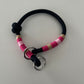 Wunderschönes Set Retriever Halsband und Leine, tiefseeblau, pink, rosa, sand Gr.S Einzelstück