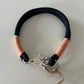 Hundehalsband tiefseeblau, pink, gelb, sand Halsumfang 47 cm Einzelstück