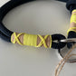 Wunderschönes Set Retriever Halsband und Leine, tiefseeblau, gelb, sand Gr.M Einzelstück