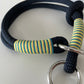 Retrieverhalsband mit Zugstop, tiefseeblau, aqua, gelb und sand, Größe S, verstellbar, Einzelstück