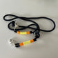 Wunderschönes Set Retriever Halsband und Leine, tiefseeblau, gelb, orange Gr.M Einzelstück